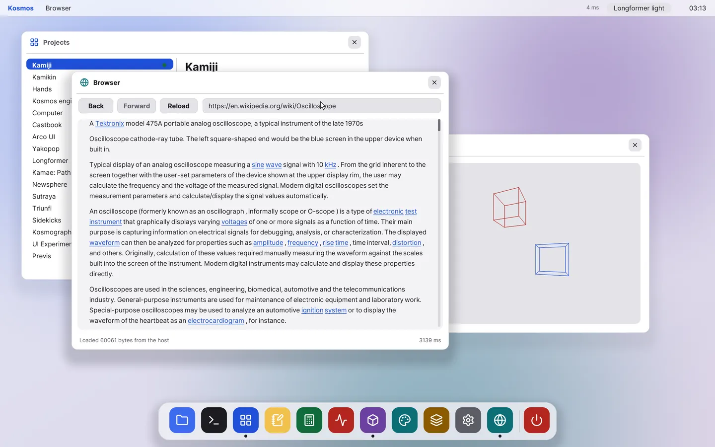 The browser showing a Wikipedia article