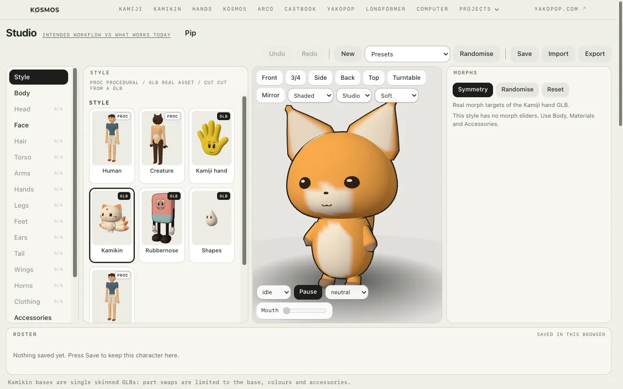 Kamiji Studio with a fox character