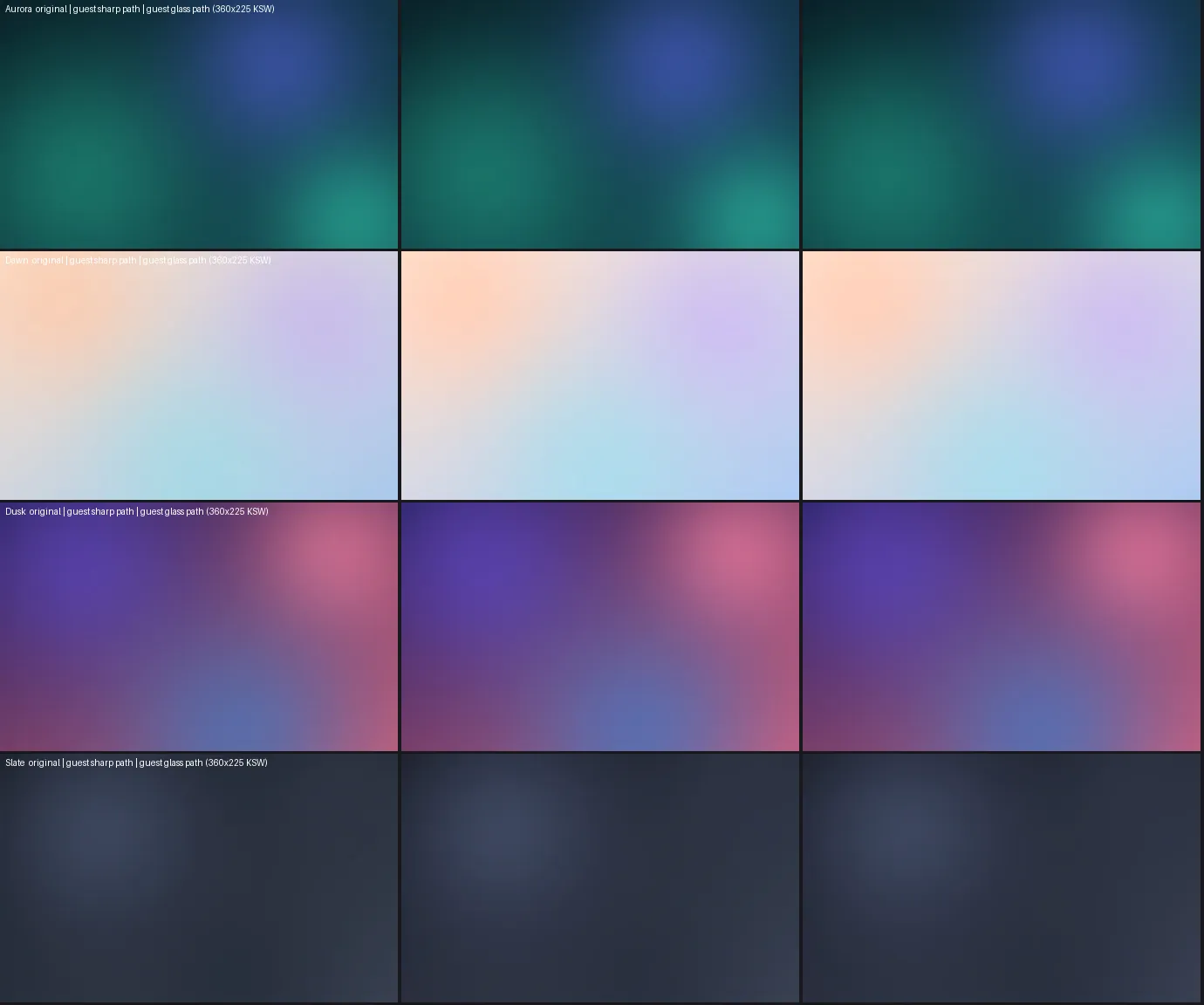 A sheet of generated wallpapers